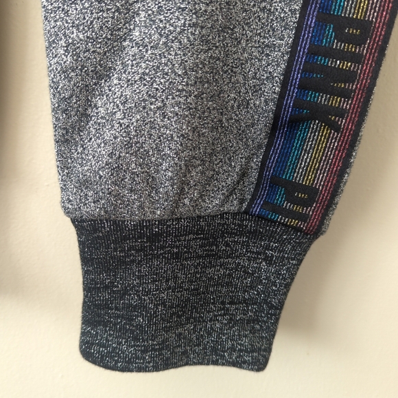 NWOT Victoria secrets glitter jogger pants gray silver shine elastic waist band - Picture 3 of 7